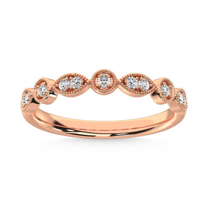 14K Rose Gold Lab Grown Diamond 1/8 Ct.Tw. Stackable Band