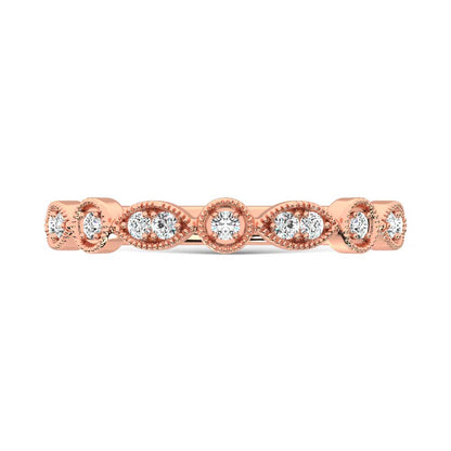 14K Rose Gold Lab Grown Diamond 1/8 Ct.Tw. Stackable Band
