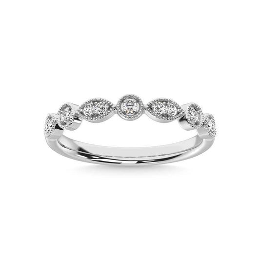 14K White Gold Lab Grown Diamond 1/8 Ct.Tw. Stackable Band