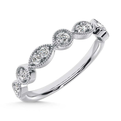 14K White Gold Lab Grown Diamond 1/8 Ct.Tw. Stackable Band