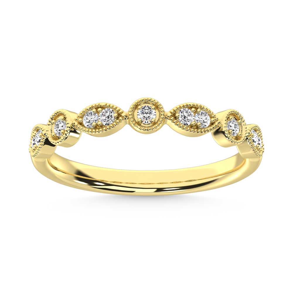 14K Yellow Gold Lab Grown Diamond 1/8 Ct.Tw. Stackable Band