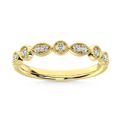14K Yellow Gold Lab Grown Diamond 1/8 Ct.Tw. Stackable Band