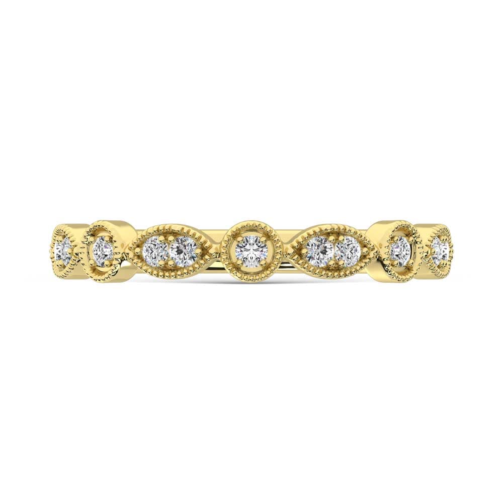 14K Yellow Gold Lab Grown Diamond 1/8 Ct.Tw. Stackable Band
