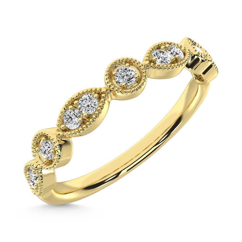 14K Yellow Gold Lab Grown Diamond 1/8 Ct.Tw. Stackable Band