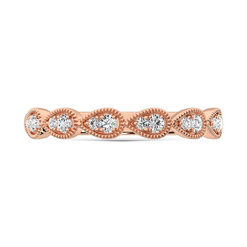 14K Rose Gold Lab Grown Diamond 1/8 Ct.Tw. Stackable Band