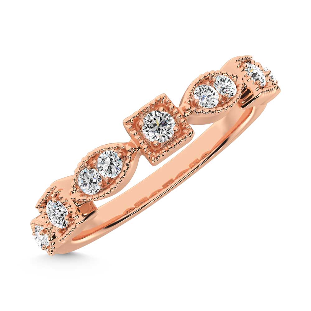 14K Rose Gold Lab Grown Diamond 1/8 Ct.Tw. Stackable Band