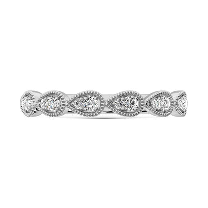 14K White Gold Lab Grown Diamond 1/8 Ct.Tw. Stackable Band