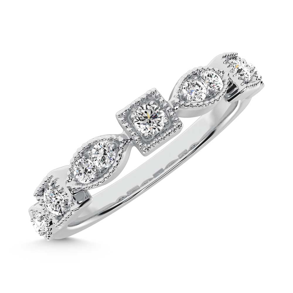 14K White Gold Lab Grown Diamond 1/8 Ct.Tw. Stackable Band