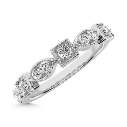 14K White Gold Lab Grown Diamond 1/8 Ct.Tw. Stackable Band
