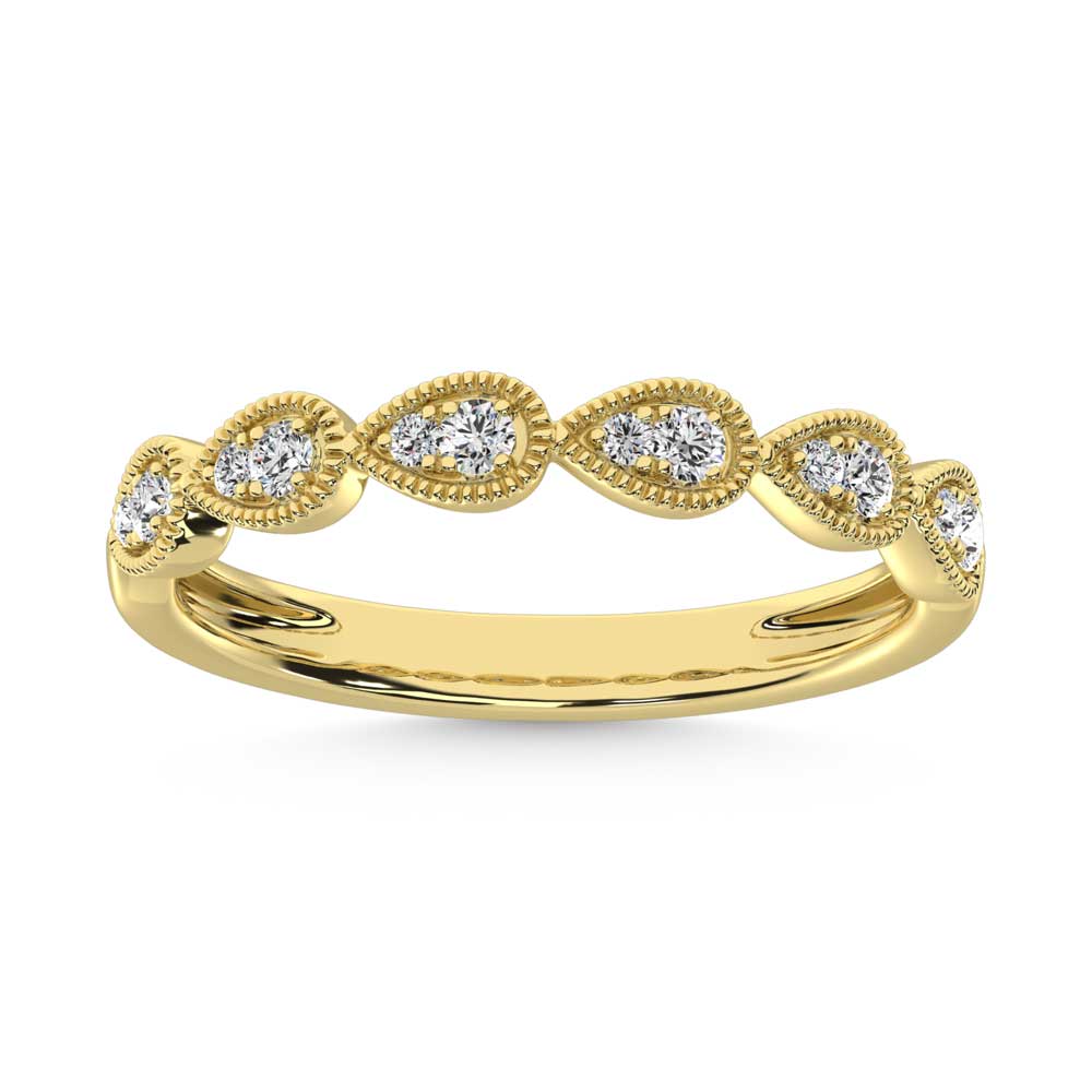 14K Yellow Gold Lab Grown Diamond 1/8 Ct.Tw. Stackable Band