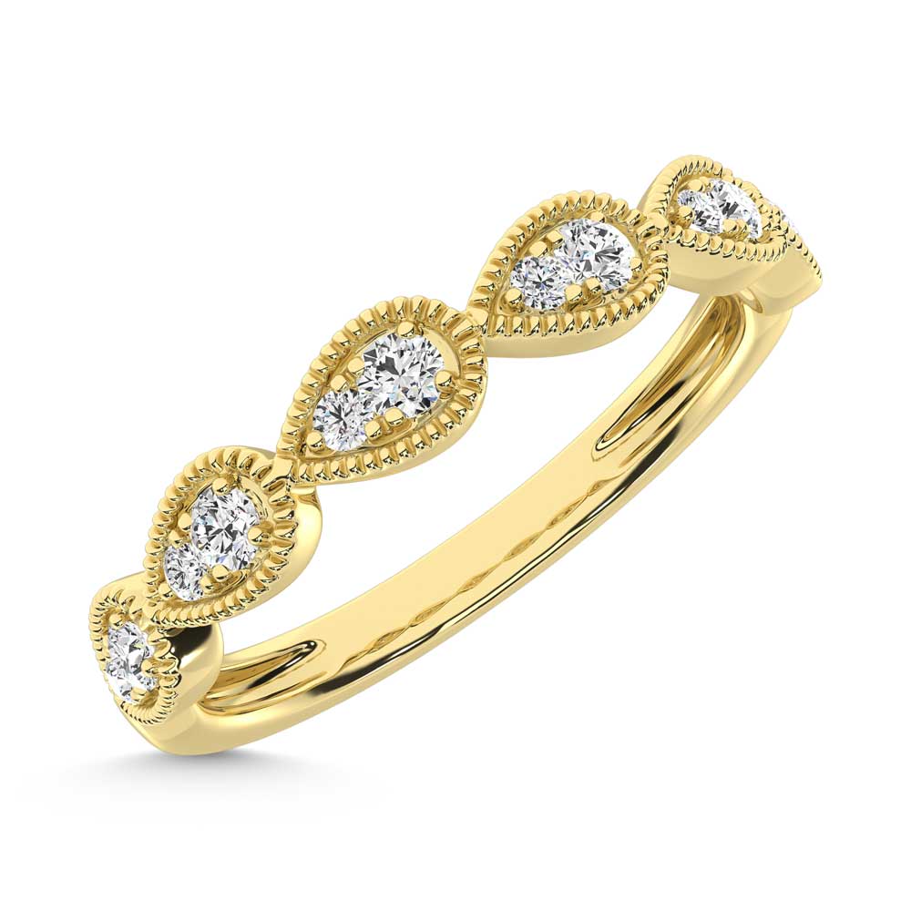 14K Yellow Gold Lab Grown Diamond 1/8 Ct.Tw. Stackable Band