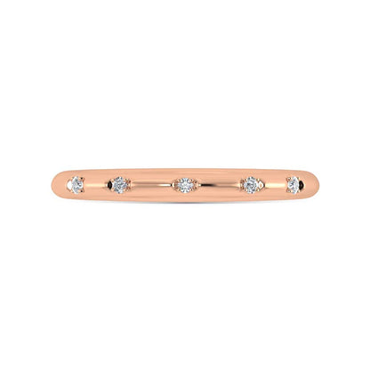 14K Rose Gold Lab Grown Diamond 1/20 Ct.Tw. Stack Band