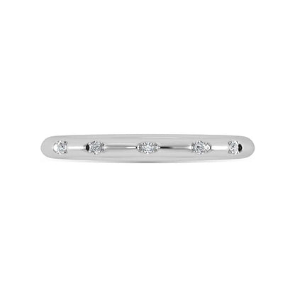 14K White Gold Lab Grown Diamond 1/20 Ct.Tw. Stack Band