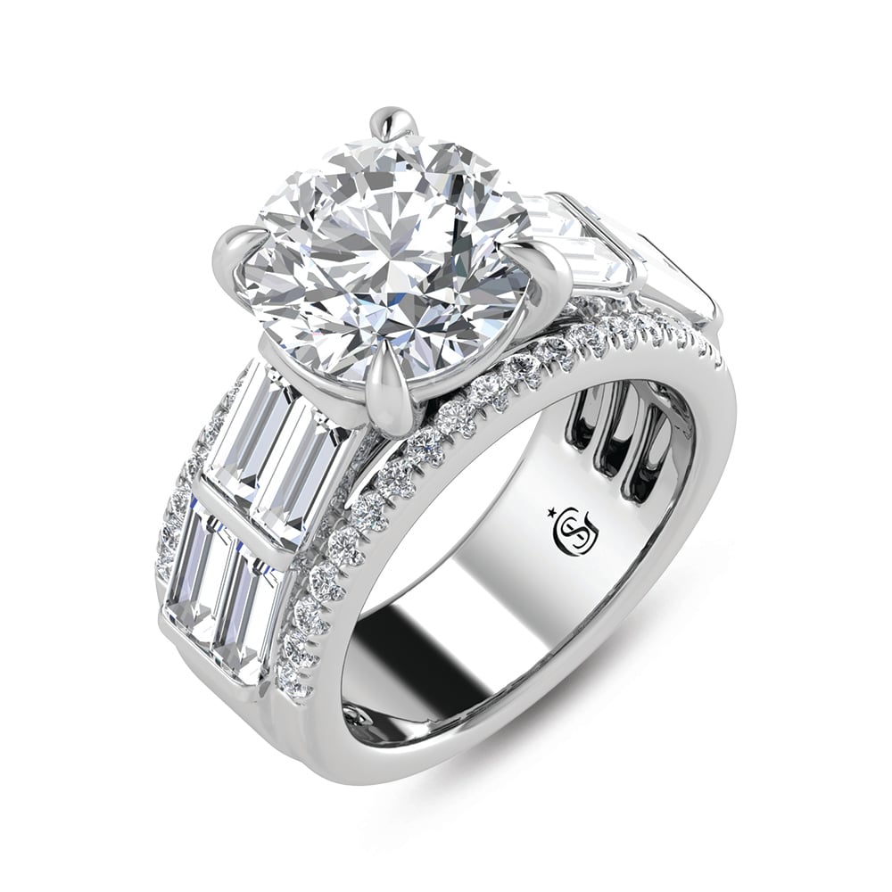 14K White Gold Lab Grown Diamond 8 1/6 Ct.Tw. Engagement Ring