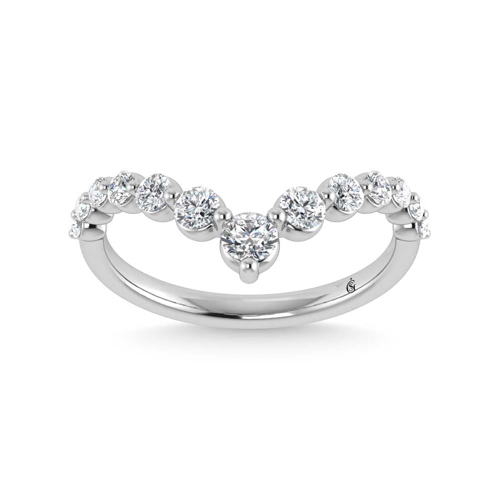 14K White Gold Lab Grown Diamond 1/2 Ct.Tw. Chevron Band