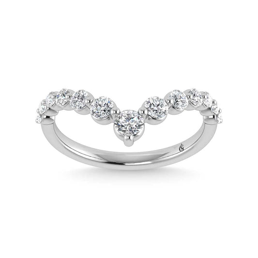 14K White Gold Lab Grown Diamond 1/2 Ct.Tw. Chevron Band