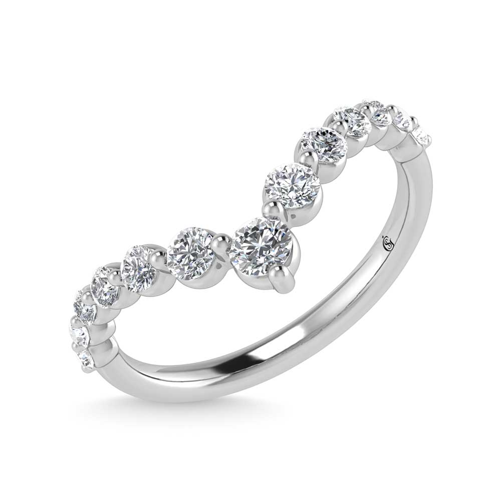14K White Gold Lab Grown Diamond 1/2 Ct.Tw. Chevron Band