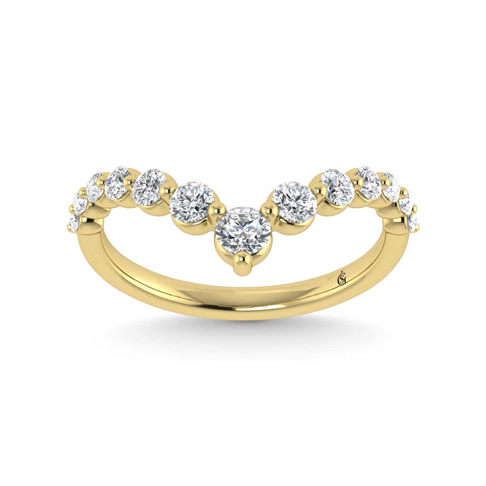 14K Yellow Gold Lab Grown Diamond 1/2 Ct.Tw. Chevron Band