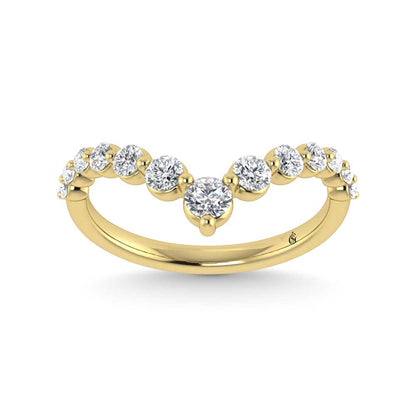 14K Yellow Gold Lab Grown Diamond 1/2 Ct.Tw. Chevron Band