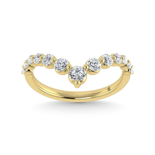 14K Yellow Gold Lab Grown Diamond 1/2 Ct.Tw. Chevron Band