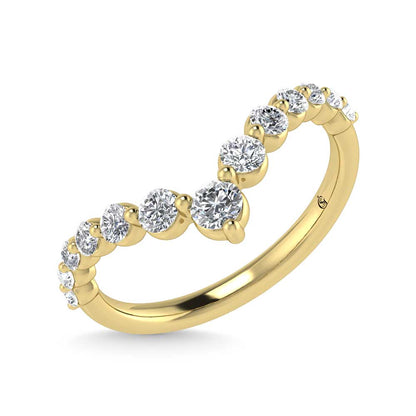 14K Yellow Gold Lab Grown Diamond 1/2 Ct.Tw. Chevron Band