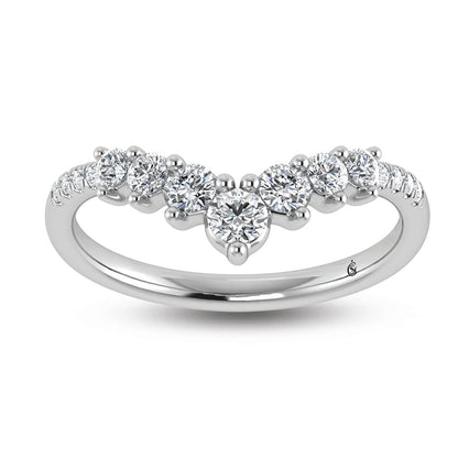 14K White Gold Lab Grown Diamond 3/8 Ct.Tw. Chevron Band