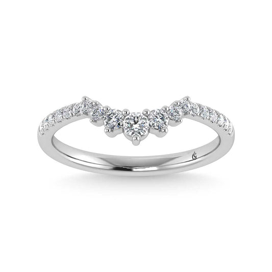 14K White Gold Lab Grown Diamond 1/4 Ct.Tw. Chevron Band