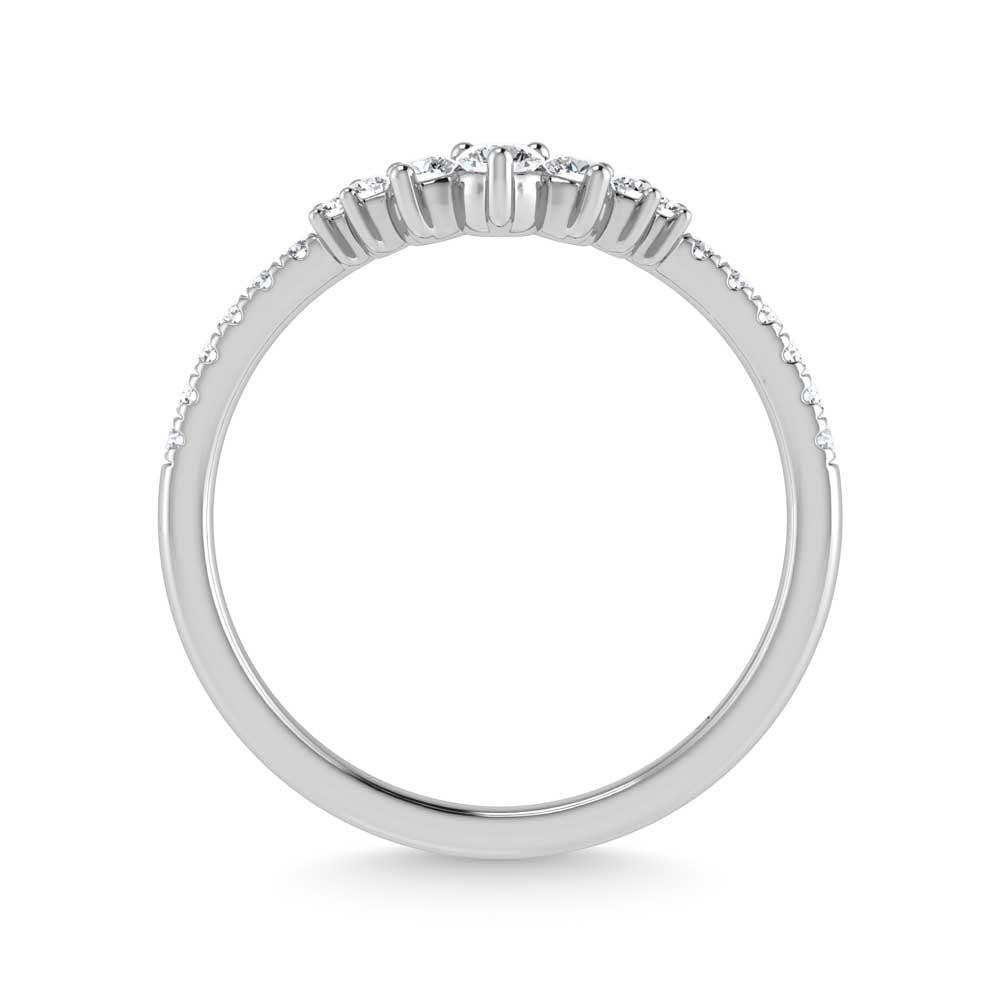 14K White Gold Lab Grown Diamond 1/4 Ct.Tw. Chevron Band
