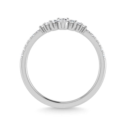 14K White Gold Lab Grown Diamond 1/4 Ct.Tw. Chevron Band