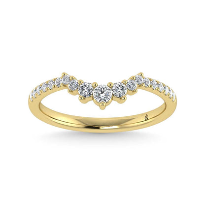 14K Yellow Gold Lab Grown Diamond 1/4 Ct.Tw. Chevron Band