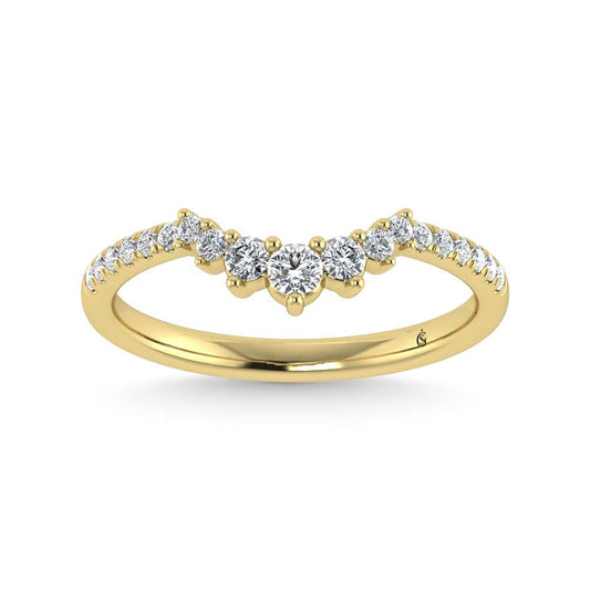 14K Yellow Gold Lab Grown Diamond 1/4 Ct.Tw. Chevron Band