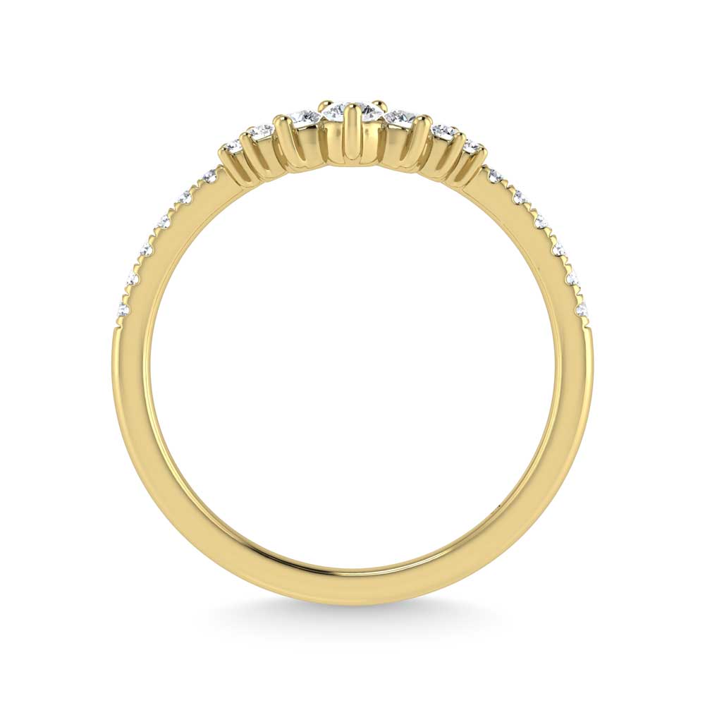 14K Yellow Gold Lab Grown Diamond 1/4 Ct.Tw. Chevron Band
