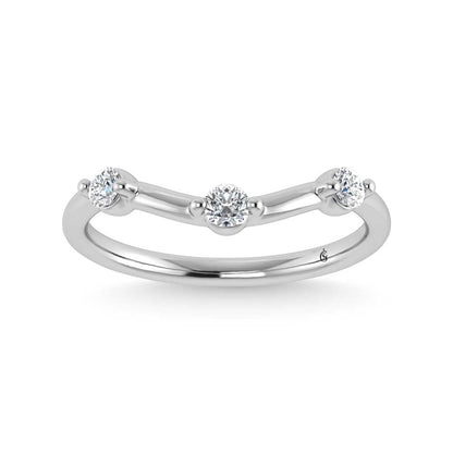 14K White Gold Lab Grown Diamond 1/5 Ct.Tw. Chevron Band