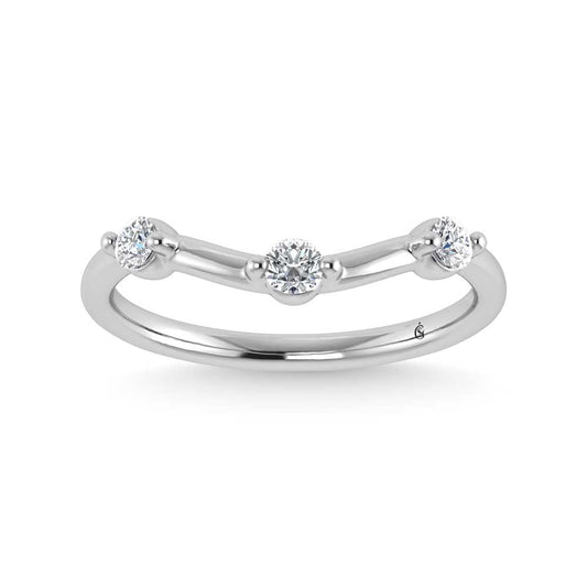 14K White Gold Lab Grown Diamond 1/5 Ct.Tw. Chevron Band