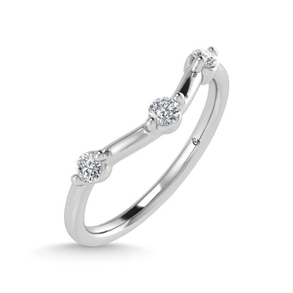 14K White Gold Lab Grown Diamond 1/5 Ct.Tw. Chevron Band