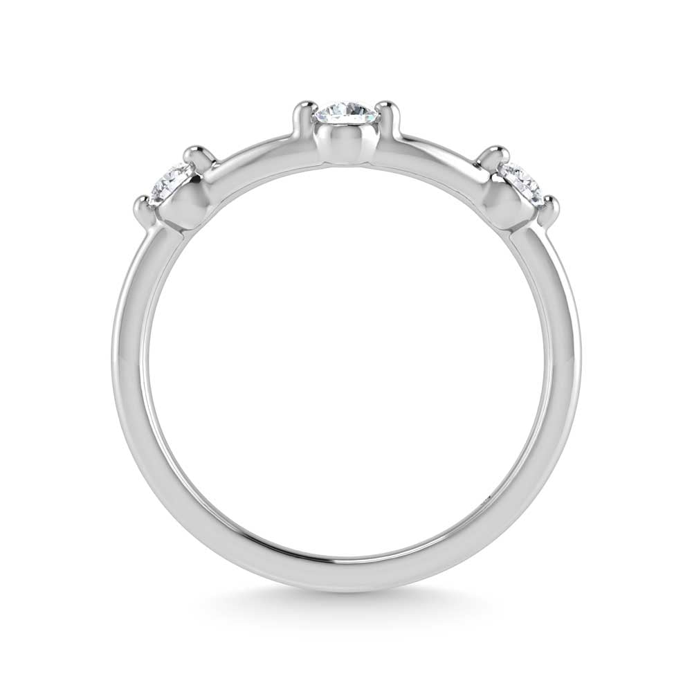 14K White Gold Lab Grown Diamond 1/5 Ct.Tw. Chevron Band