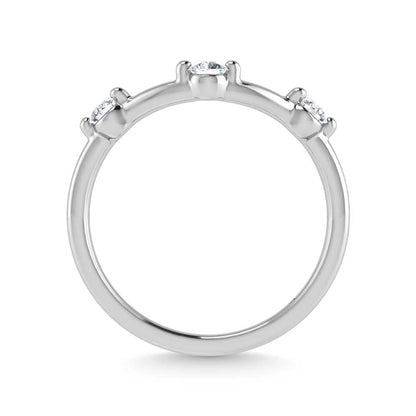 14K White Gold Lab Grown Diamond 1/5 Ct.Tw. Chevron Band