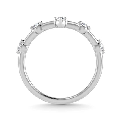 14K White Gold Lab Grown Diamond 1/6 Ct.Tw. Chevron Band