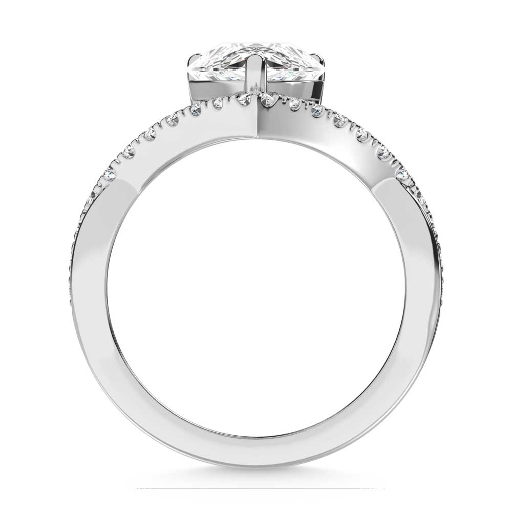 14K White Gold Lab Grown Diamond 3 1/3 Ct.Tw. Pear Shape Ring