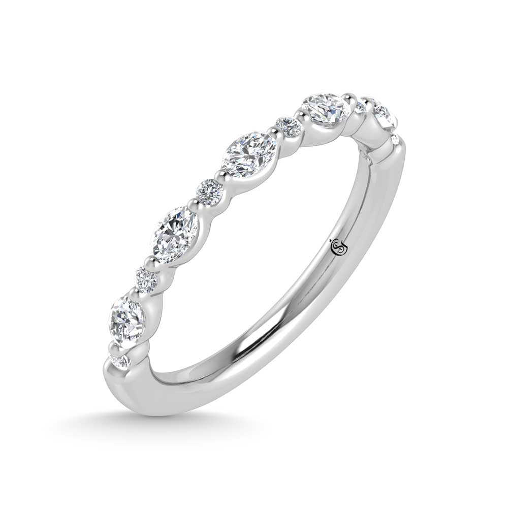 14K White Gold Lab Grown Diamond 3/8 Ct.Tw. Stackable Band