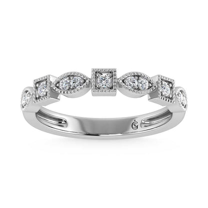 14K White Gold Lab Grown Diamond 1/6 Ct.Tw. Stack Band