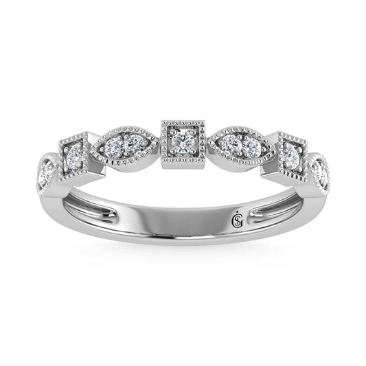 14K White Gold Lab Grown Diamond 1/6 Ct.Tw. Stack Band