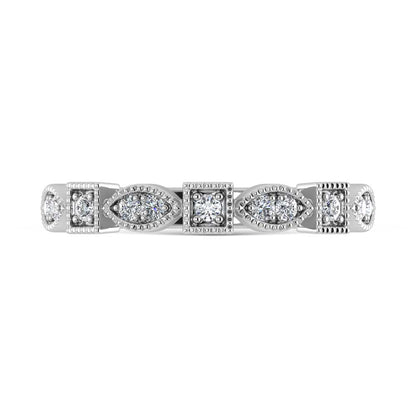 14K White Gold Lab Grown Diamond 1/6 Ct.Tw. Stack Band