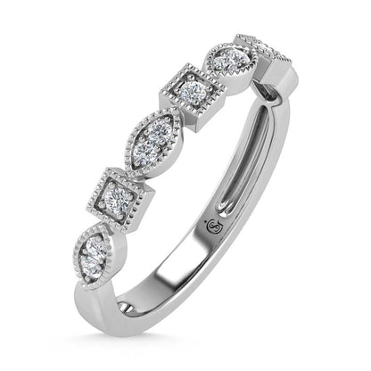 14K White Gold Lab Grown Diamond 1/6 Ct.Tw. Stack Band