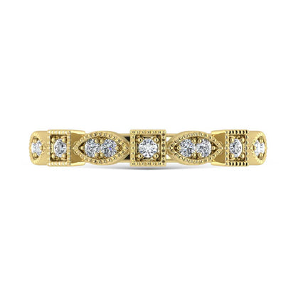 14K Yellow Gold Lab Grown Diamond 1/6 Ct.Tw. Stack Band