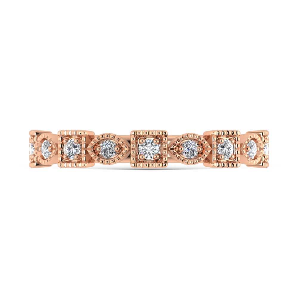 14K Rose Gold Lab Grown Diamond 1/6 Ct.Tw. Stack Band