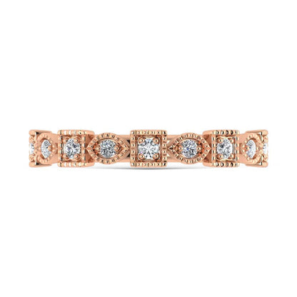14K Rose Gold Lab Grown Diamond 1/6 Ct.Tw. Stack Band
