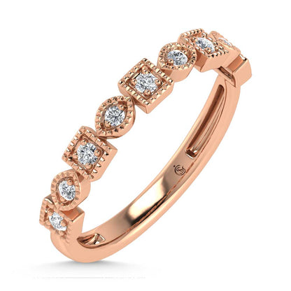 14K Rose Gold Lab Grown Diamond 1/6 Ct.Tw. Stack Band