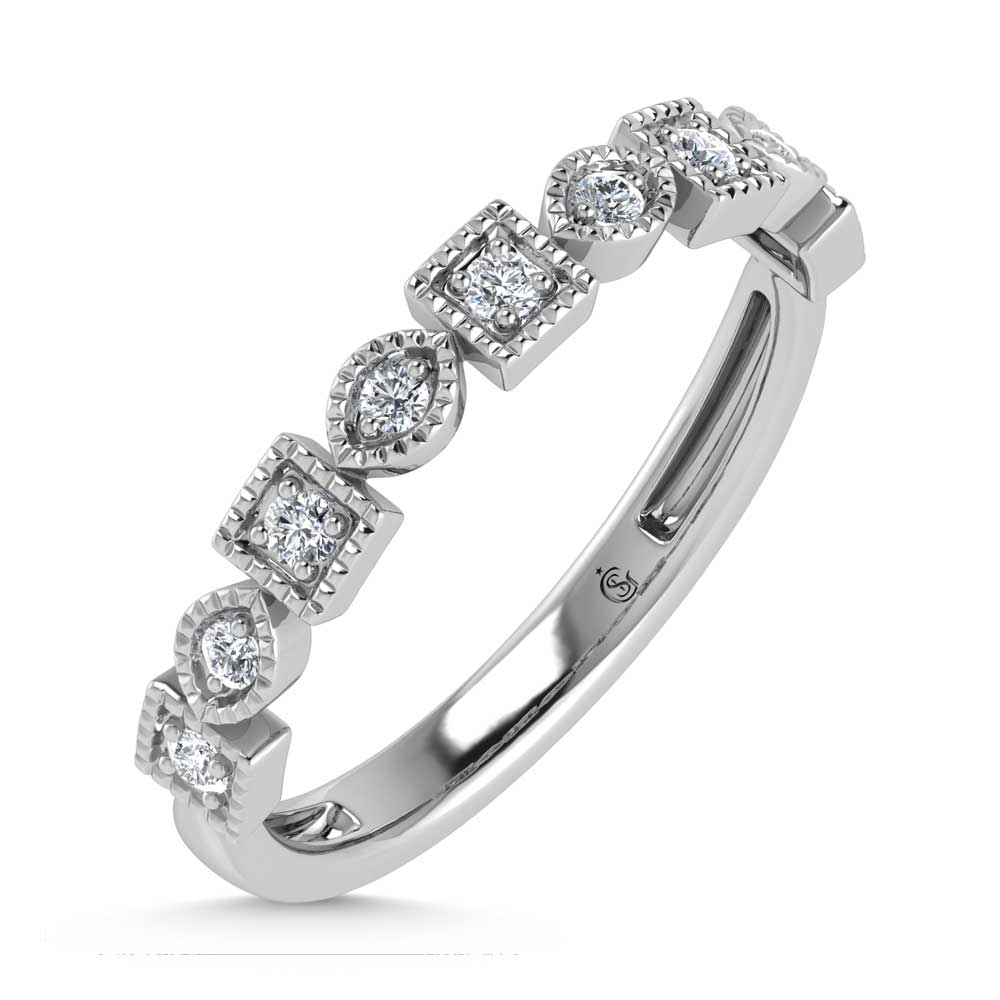 14K White Gold Lab Grown Diamond 1/6 Ct.Tw. Stack Band