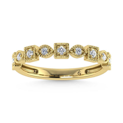 14K Yellow Gold Lab Grown Diamond 1/6 Ct.Tw. Stack Band
